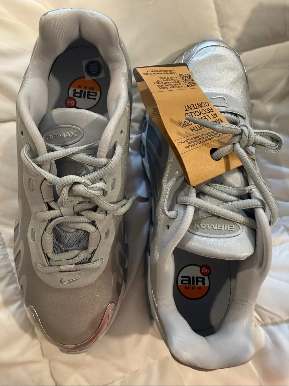 Nike womens    Wolfe Gray, White and Metallic Silver Air Max Style Sneakers